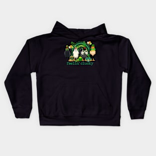 St Patricks Day Chicken Feeling Clucky Kids Hoodie